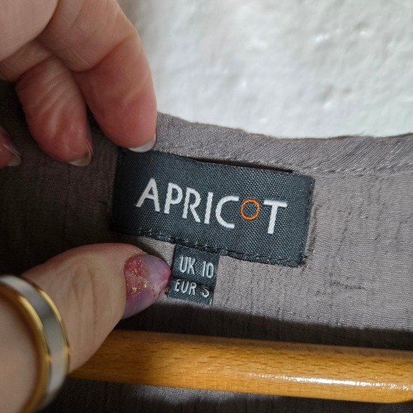 Apricot Drape Front Sleeveless Tunic Top Small Gauze Lagenlook Boho Asymmetrical - Picture 3 of 7